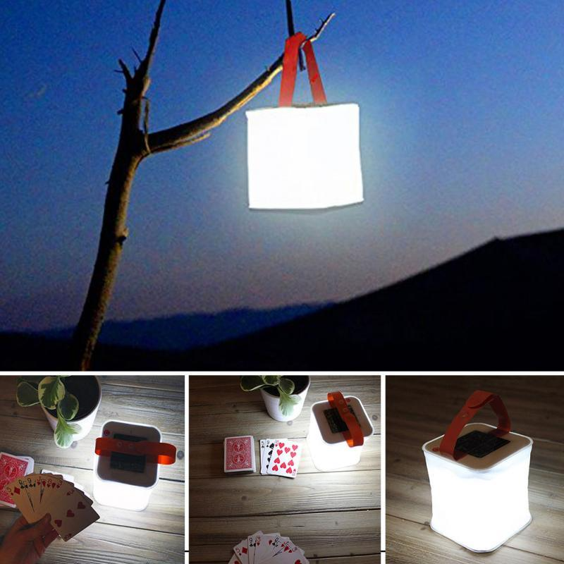 Solar Led Lantern - Portable Foldable Camping Lamp With Solar Power For Outdoor Activities