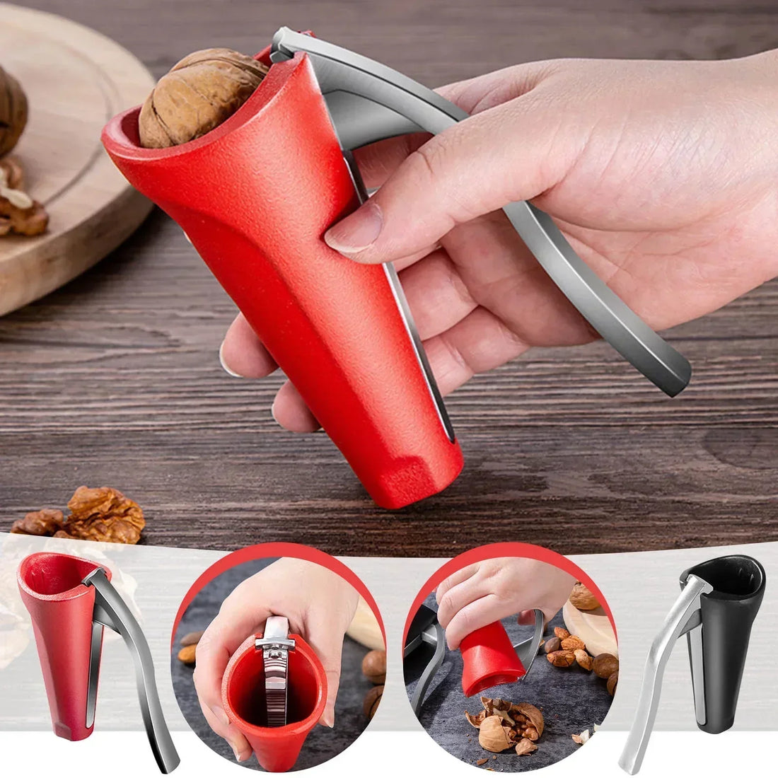 Ergonomic Nutcracker with Lever Mechanism - Robust Walnut & Hazelnut Opener